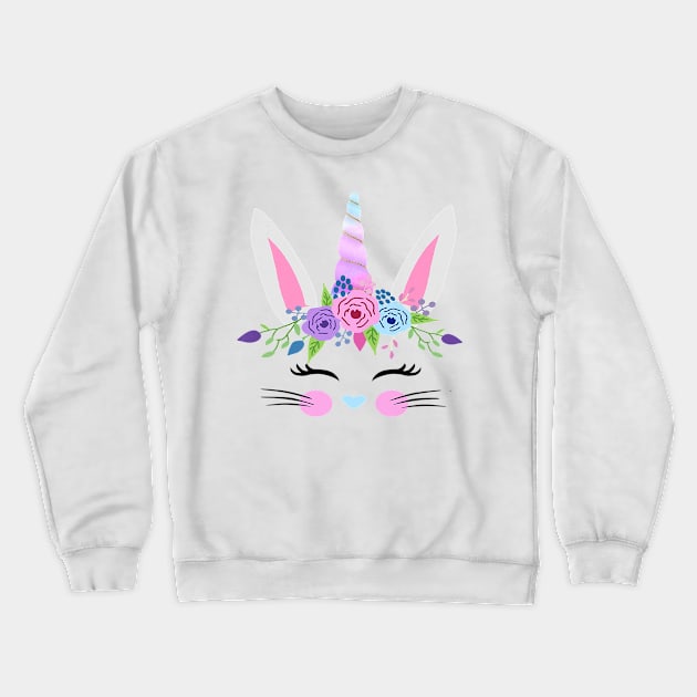 Bunny Unicorn Funny Easter Day Crewneck Sweatshirt by Tisine